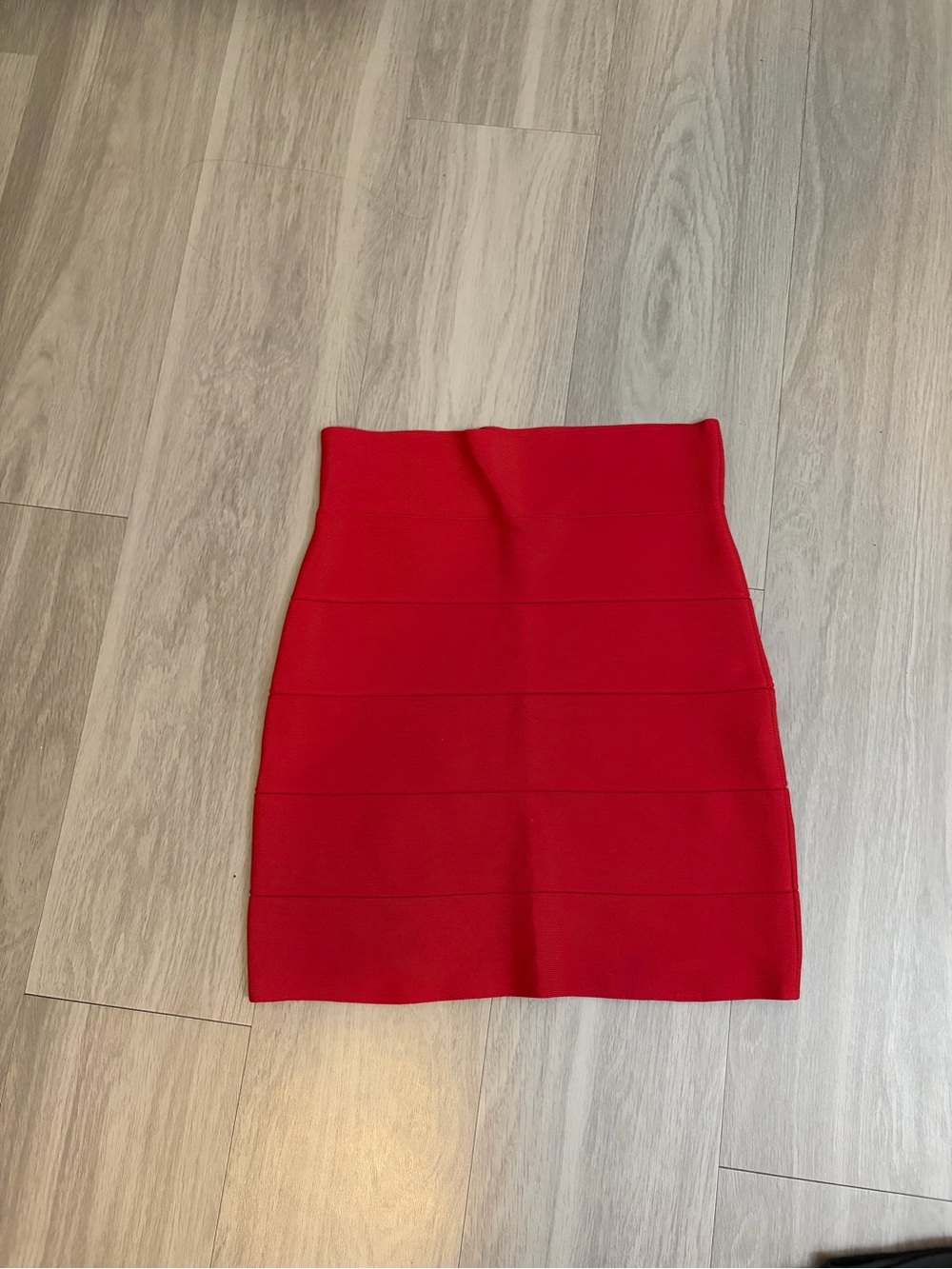 BCBGMaxAzria Red Bandage High-Waist Pencil Skirt